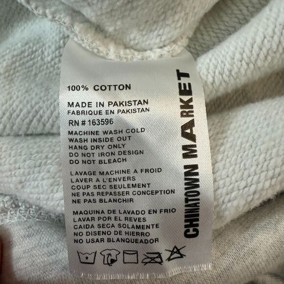 MARKET Men's Chinatown Watercolor Arc Hoodie L Gray Street Trendy Sweatshirt B76 - Picture 7 of 7